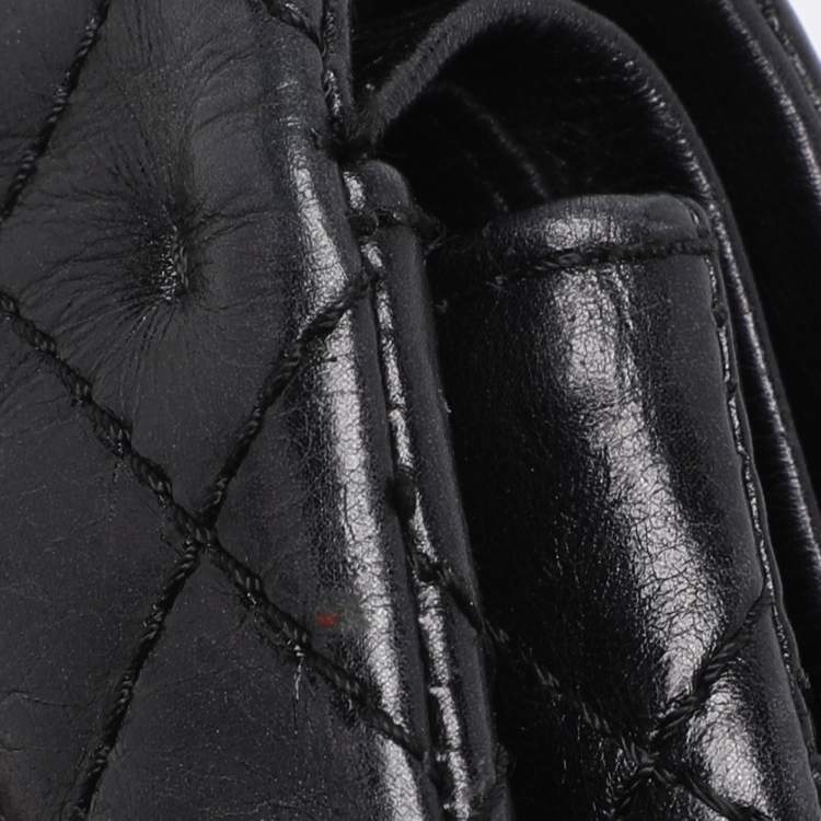 Pre Owned Chanel Black Quilted Leather Reissue 2.55 Classic 225 Flap Bag