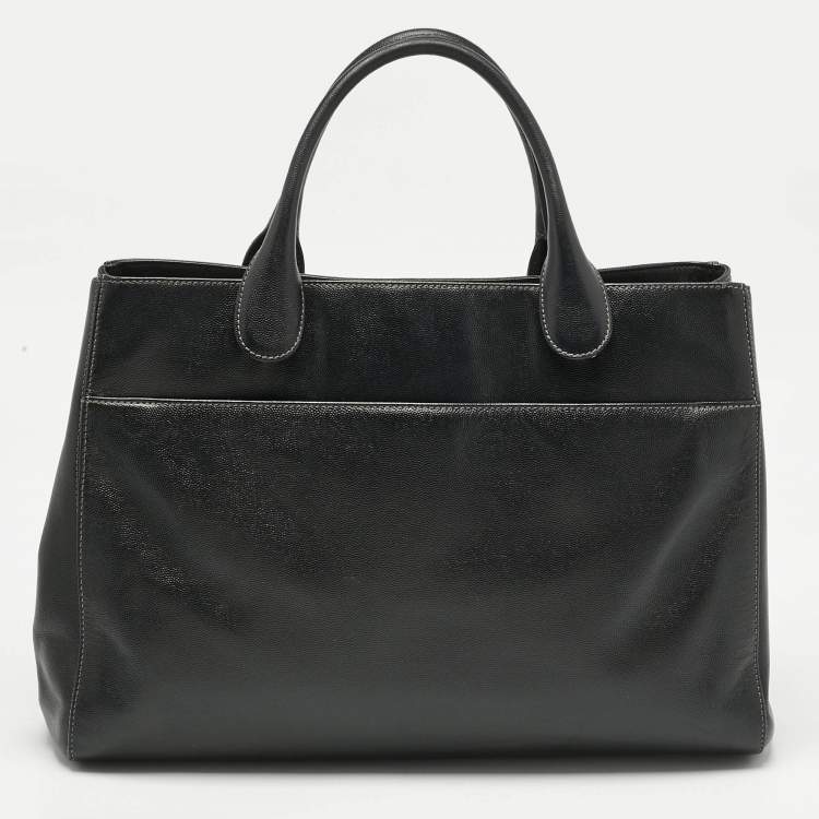Pre Owned Chanel Black Caviar Leather Large Cerf Executive Shopper Tote
