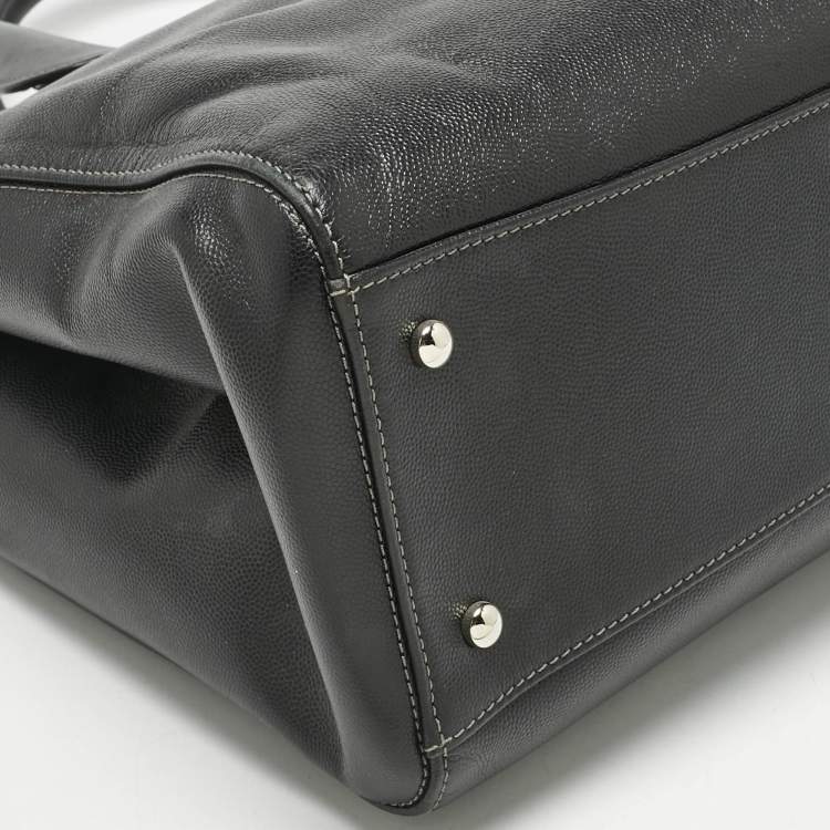 Pre Owned Chanel Black Caviar Leather Large Cerf Executive Shopper Tote