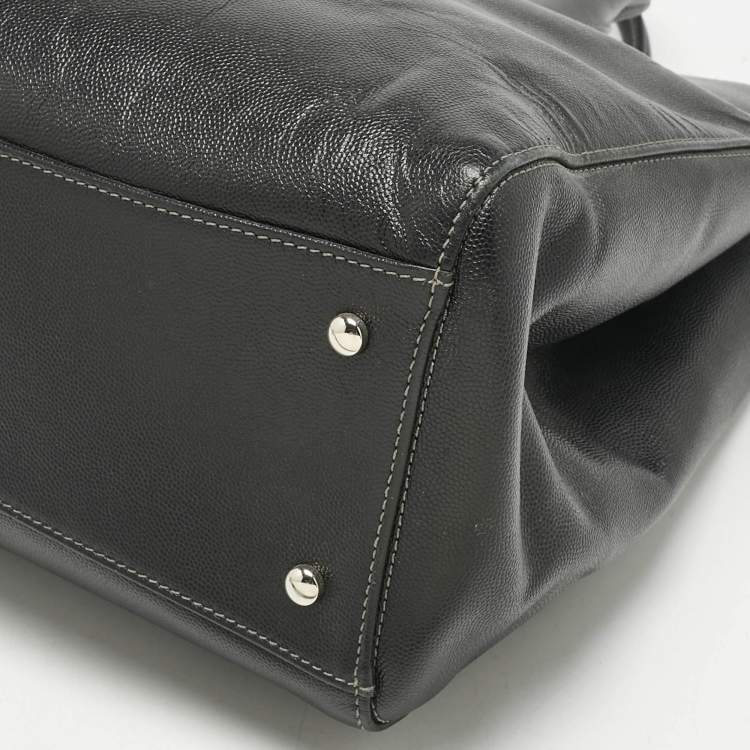 Pre Owned Chanel Black Caviar Leather Large Cerf Executive Shopper Tote