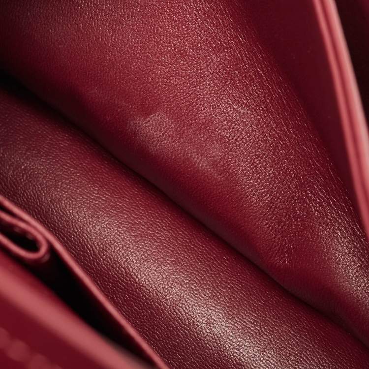 Pre Owned Chanel Red Quilted Leather Medium Classic Double Flap Bag