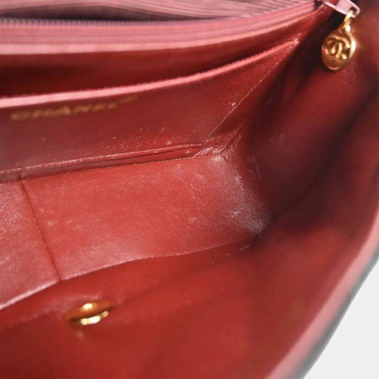 Pre Owned Chanel Diana Medium Black Lambskin Shoulder Bag