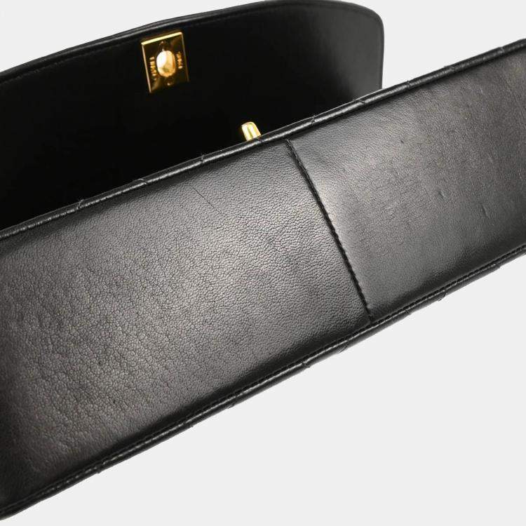 Pre Owned Chanel Diana Medium Black Lambskin Shoulder Bag