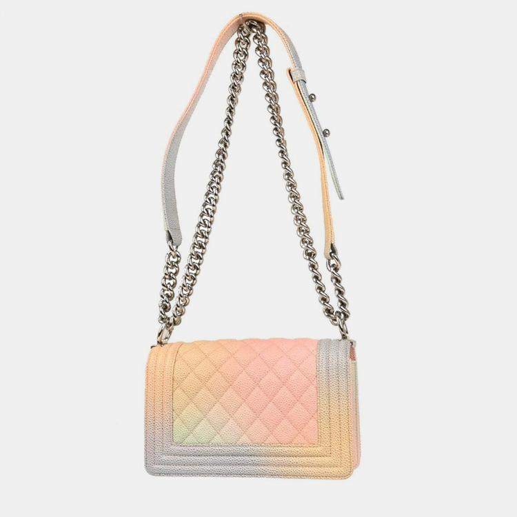 Pre Owned Chanel Boy Small Pastel Calfskin Shoulder Bag