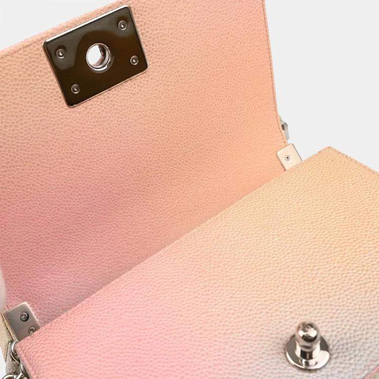 Pre Owned Chanel Boy Small Pastel Calfskin Shoulder Bag