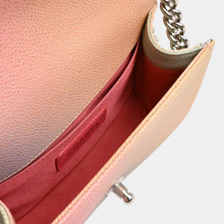 Pre Owned Chanel Boy Small Pastel Calfskin Shoulder Bag