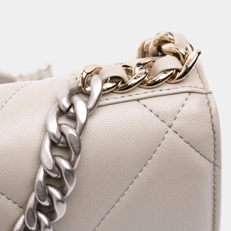 Pre Owned Chanel Brown Quilted Lambskin 19 Wallet on Chain