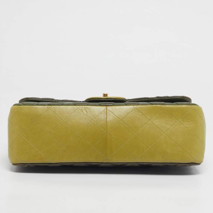 Pre Owned Chanel Tricolor Quilted Leather Jumbo Classic Double Flap Bag