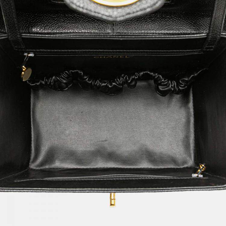Pre Owned Chanel Black Caviar CC Turnlock Vanity Bag