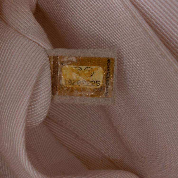 Pre Owned Chanel Black Medium Classic Tweed Striped Ribbon Double Flap