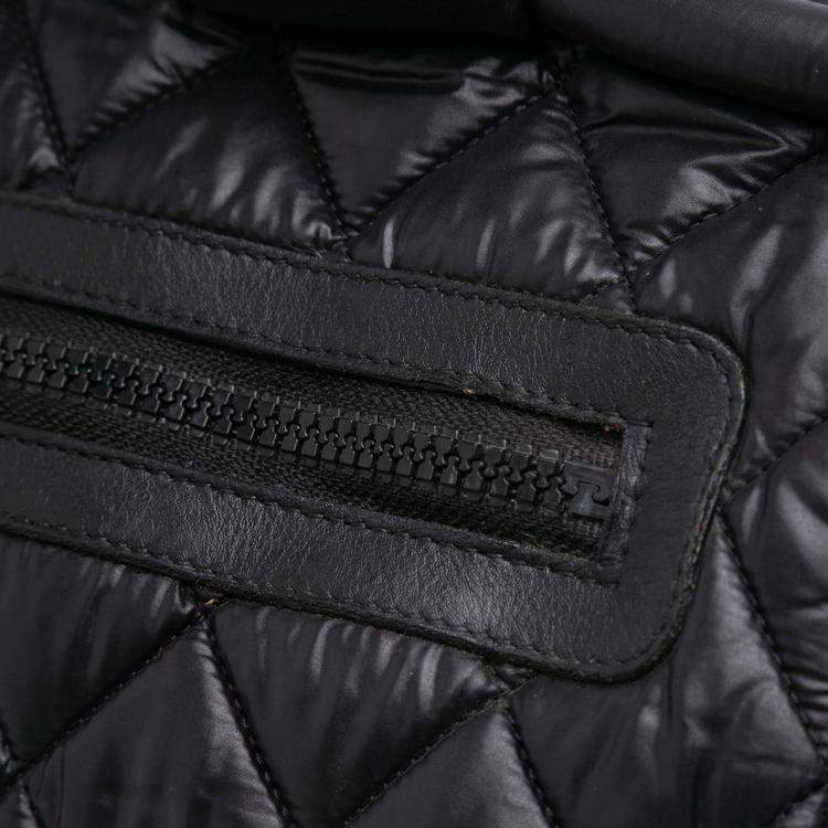 Pre Owned Chanel Black Quilted Nylon Coco Cocoon Bowler Bag