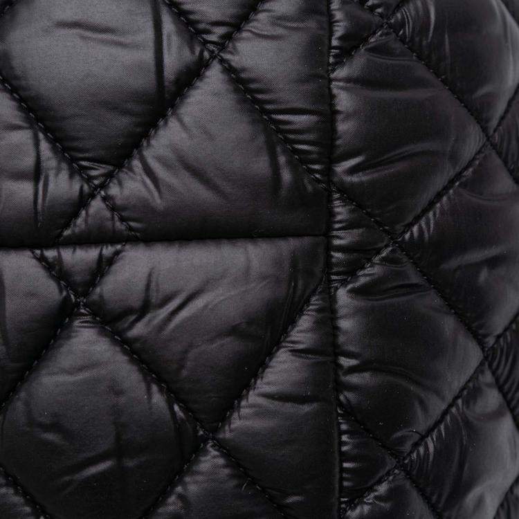 Pre Owned Chanel Black Quilted Nylon Coco Cocoon Bowler Bag