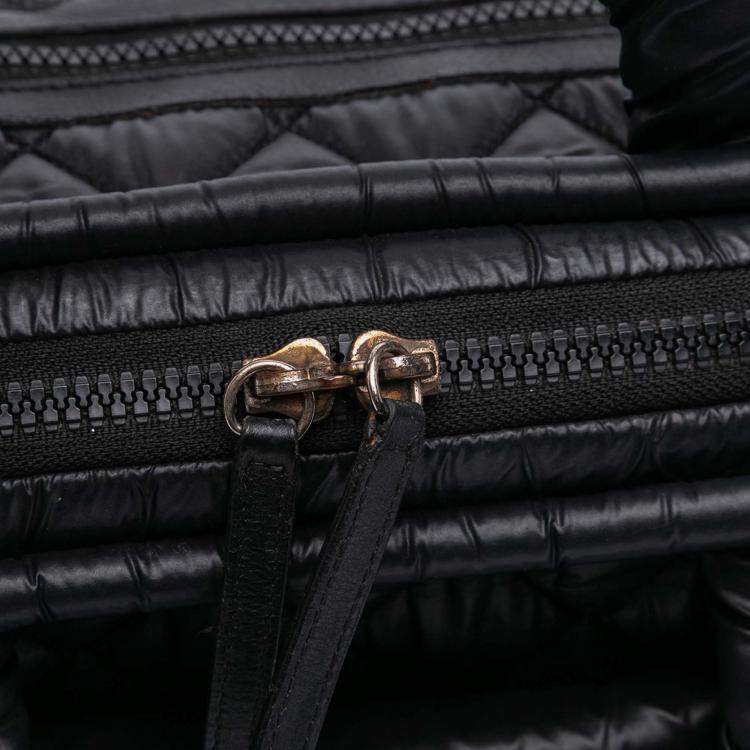 Pre Owned Chanel Black Quilted Nylon Coco Cocoon Bowler Bag