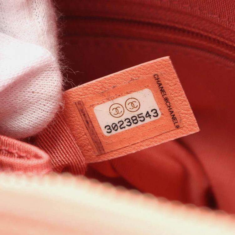 Pre Owned Chanel Gabrielle Small Orange Leather Hobo Shoulder Bag