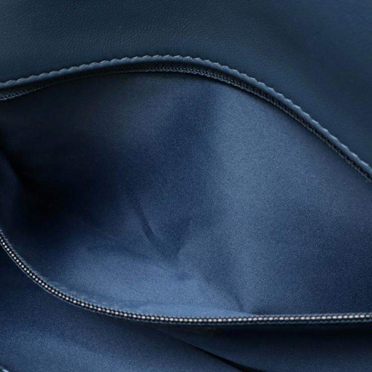 Pre Owned Chanel Cococuba Sequin Blue Leather Shoulder Bag