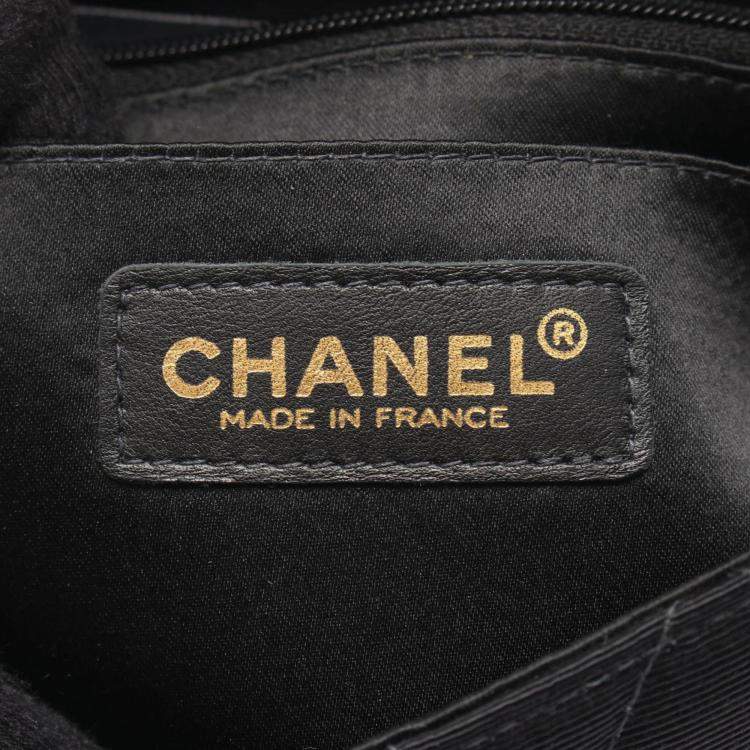 Pre Owned Chanel Matelasse Single Flap Black Canvas Shoulder Bag