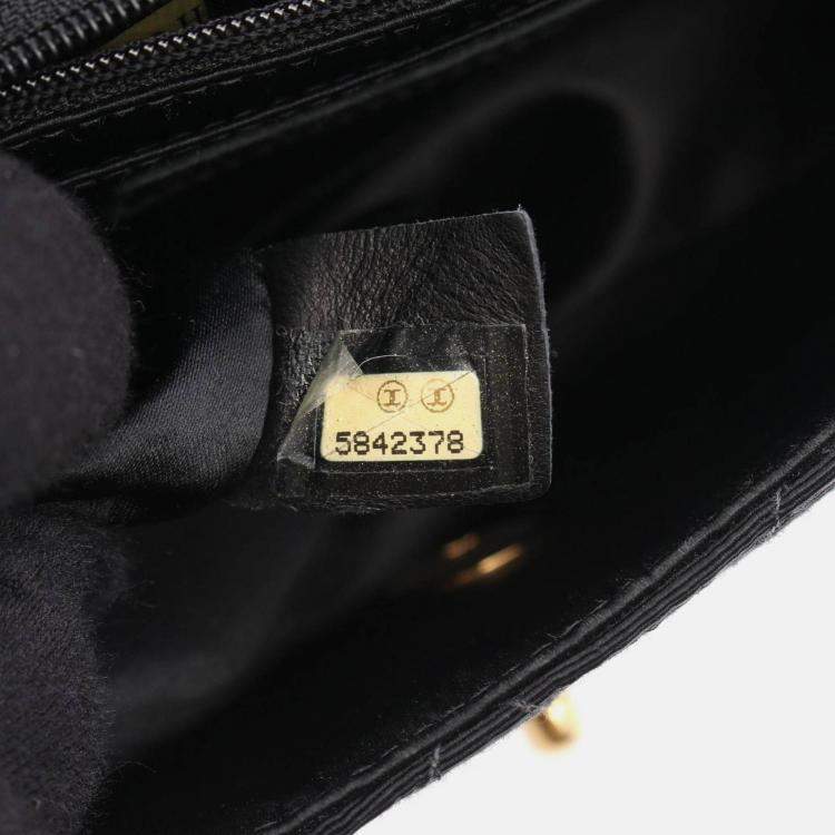 Pre Owned Chanel Matelasse Single Flap Black Canvas Shoulder Bag