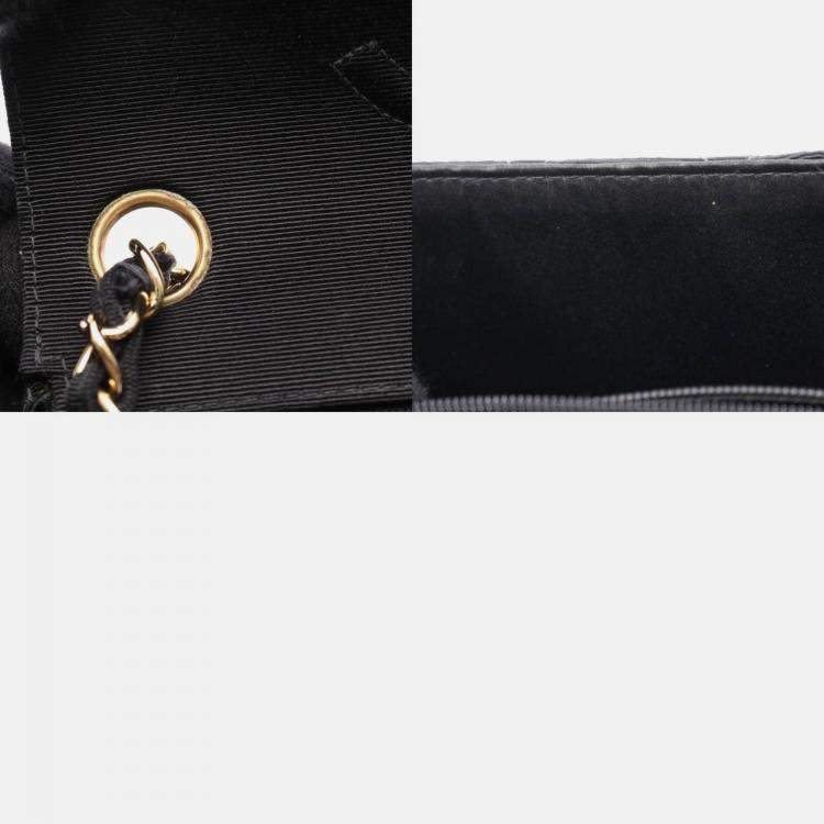 Pre Owned Chanel Matelasse Single Flap Black Canvas Shoulder Bag