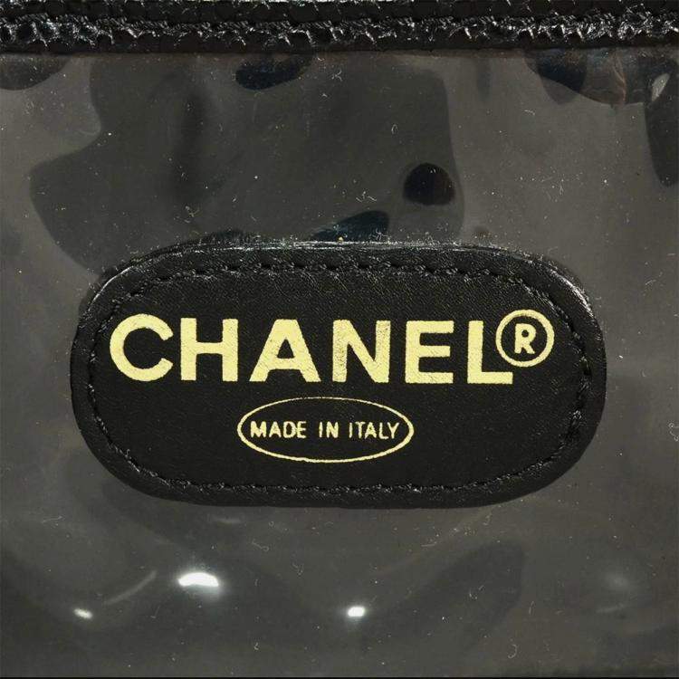 Pre Owned Chanel Vanity Black Caviar Skin Coco Mark Handbag