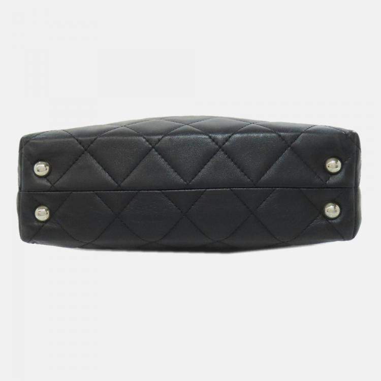 Pre Owned Chanel CC Coco Mark Black Lambskin Tote Bag