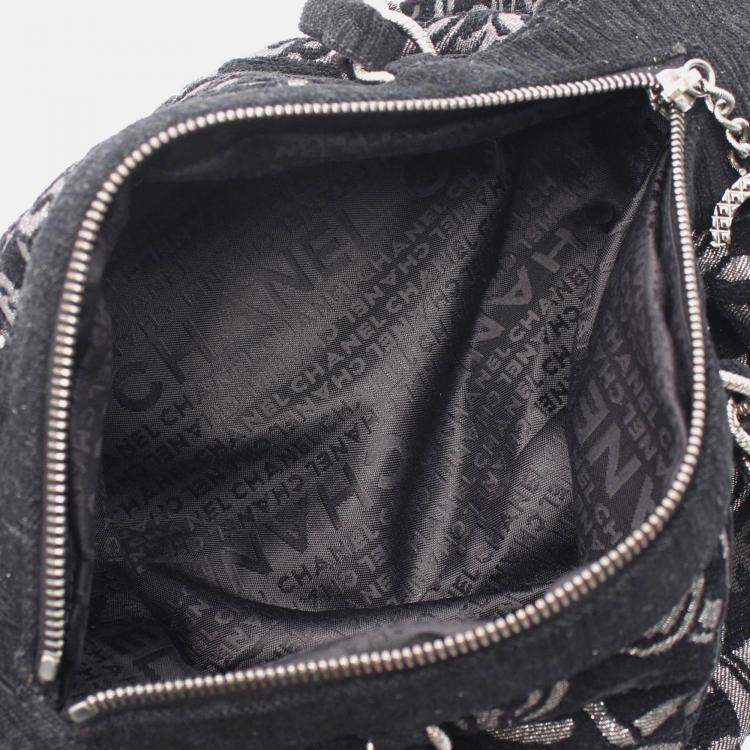 Pre Owned Chanel Coco Mark Black Fabric Handbag