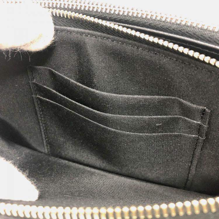 Pre Owned Chanel Filigree Long Beige Caviar Leather Wallet On Chain