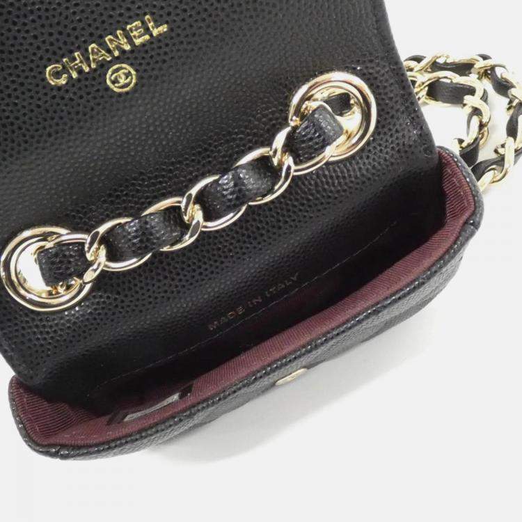 Pre Owned Chanel Timeless Classic Black Leather Waist Bag