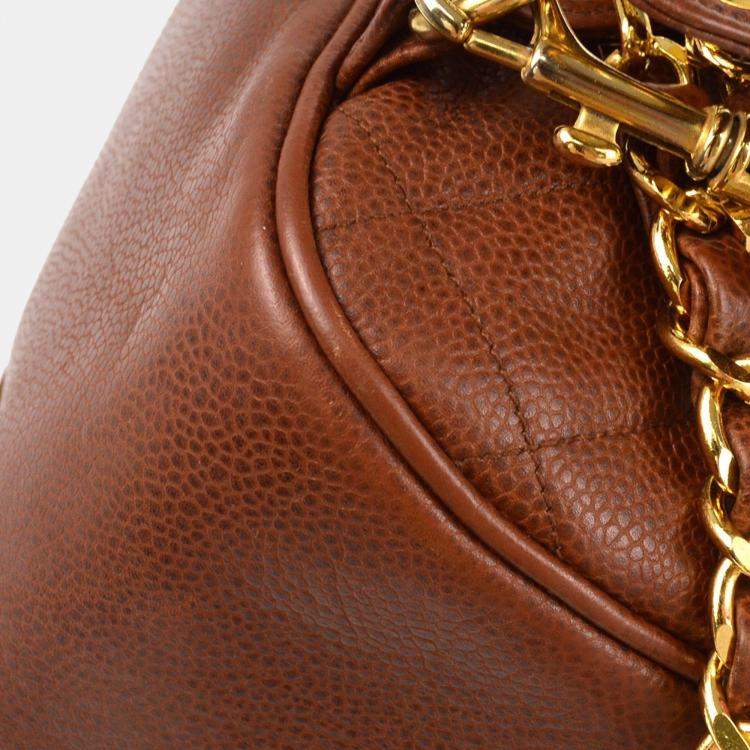 Pre Owned Chanel CC Brown Leather Backpack 