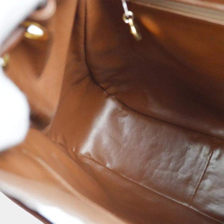 Pre Owned Chanel CC Brown Leather Backpack 