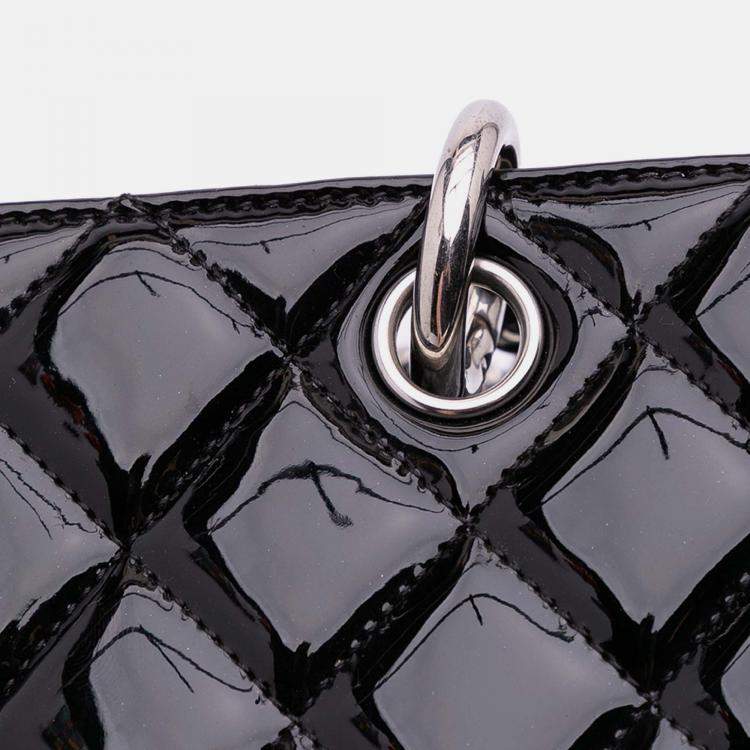Pre Owned Chanel Black Patent Grand Shopping Tote
