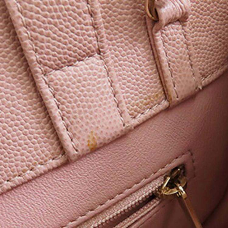 Pre Owned Chanel Pink CC Quilted Caviar Business Affinity Satchel