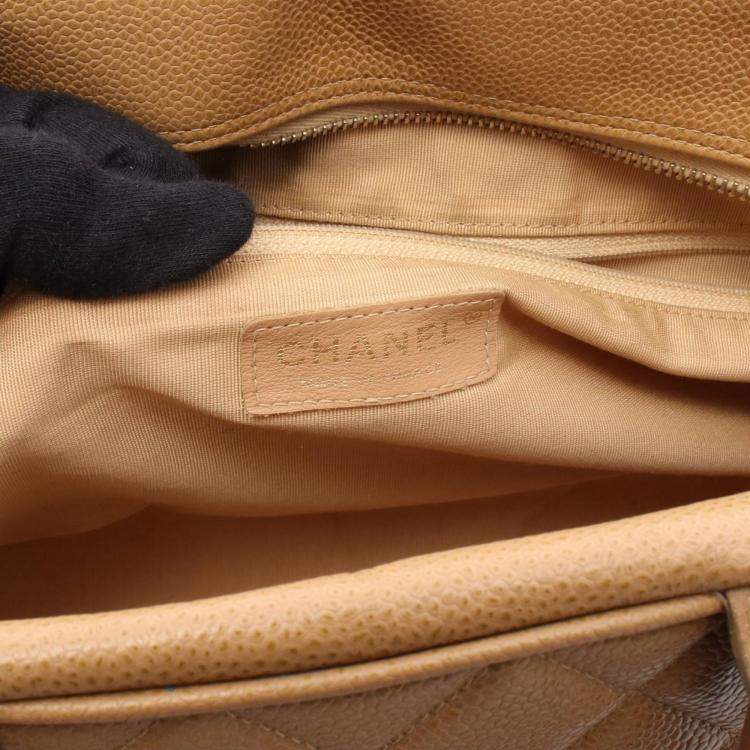 Pre Owned Chanel Coco CC Mark Matelasse Brown Calfskin Handbag GHW