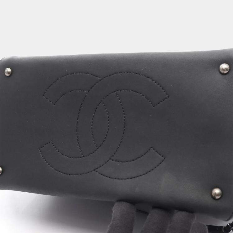 Pre Owned Chanel Matelassé Black Leather CC Coco Shoulder Tote SHW