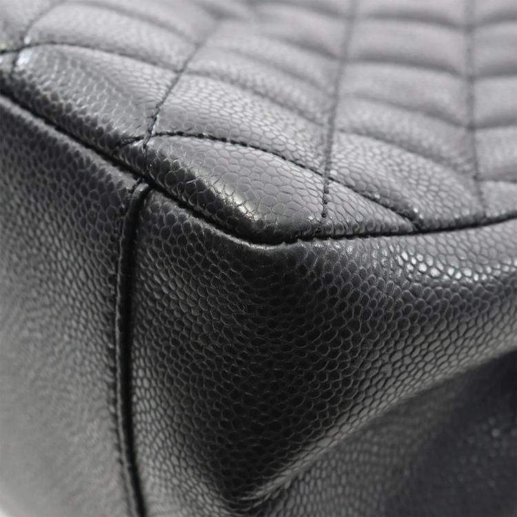 Pre Owned Chanel Matelasse GST Black Calfskin Chain Bag SHW 