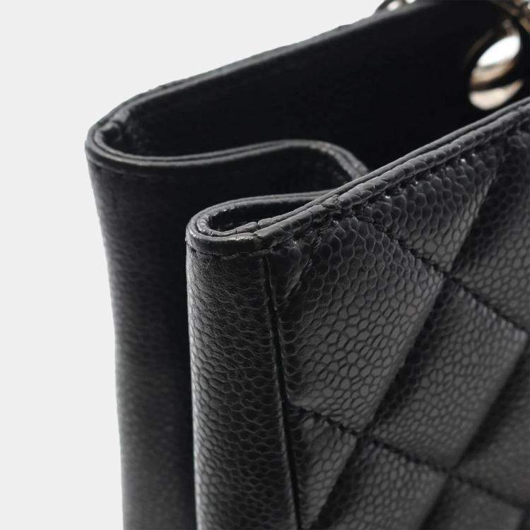 Pre Owned Chanel Matelasse GST Black Calfskin Chain Bag SHW 