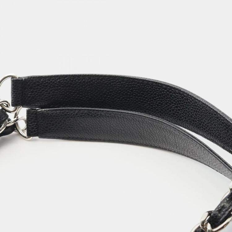 Pre Owned Chanel Matelasse GST Black Calfskin Chain Bag SHW 