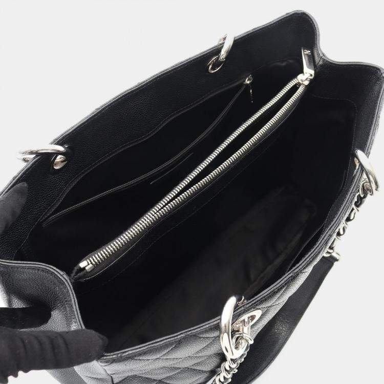 Pre Owned Chanel Matelasse GST Black Calfskin Chain Bag SHW 