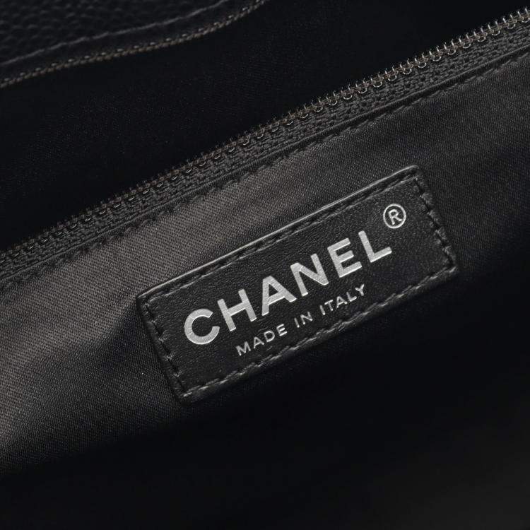 Pre Owned Chanel Matelasse GST Black Calfskin Chain Bag SHW 