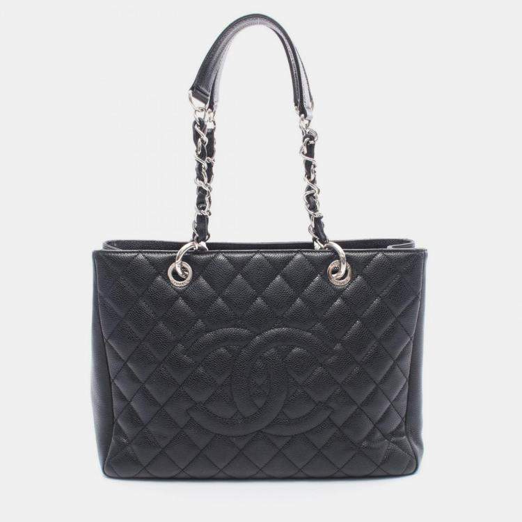 Pre Owned Chanel Matelasse GST Black Calfskin SHW Chain Bag