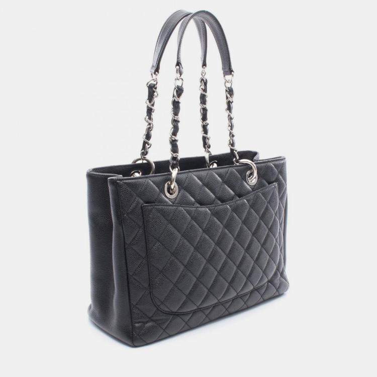 Pre Owned Chanel Matelasse GST Black Calfskin SHW Chain Bag