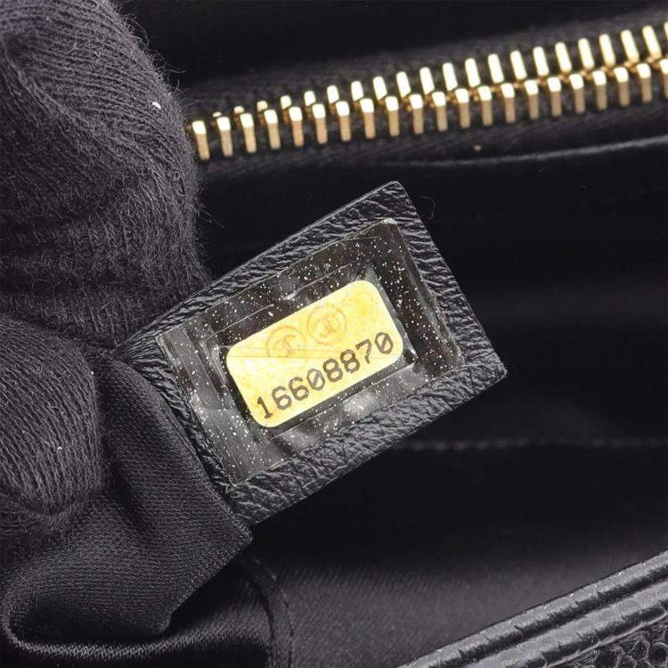 Pre Owned Chanel Matelasse Black Calfskin Grand Shopping Tote Chain Bag GHW 