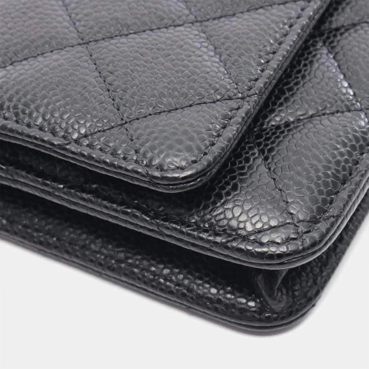 Pre Owned Chanel Matelasse Black Calfskin GHW Crossbody Chain Shoulder Bag