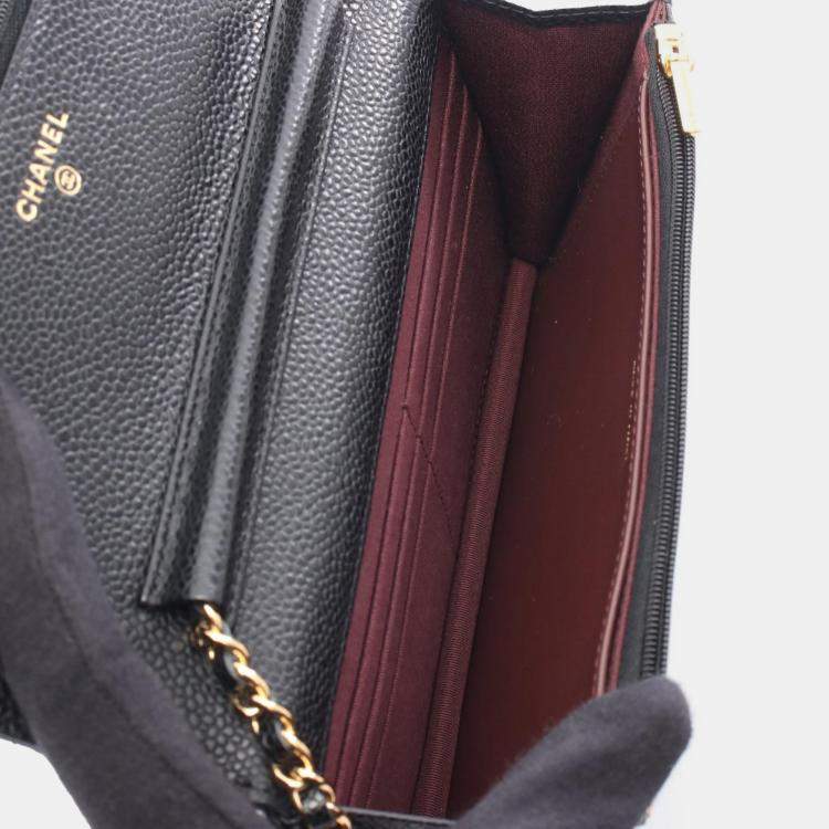 Pre Owned Chanel Matelasse Black Calfskin GHW Crossbody Chain Shoulder Bag