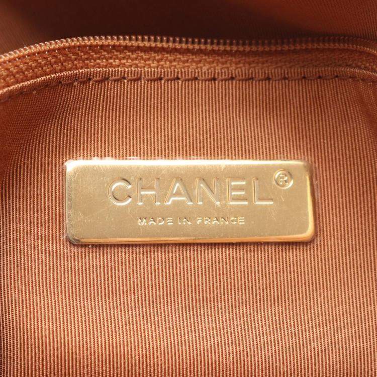 Pre Owned Chanel 19 Dix-Neuf Maxi Brown Lambskin Matelasse Chain Shoulder Bag