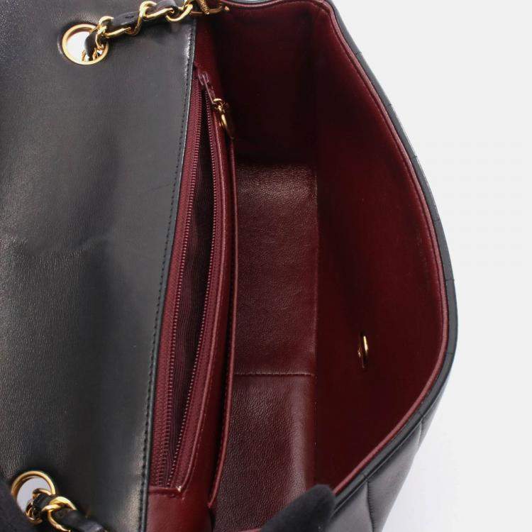 Pre Owned Chanel Mademoiselle Black Lambskin GHW Crossbody Chain Shoulder Bag