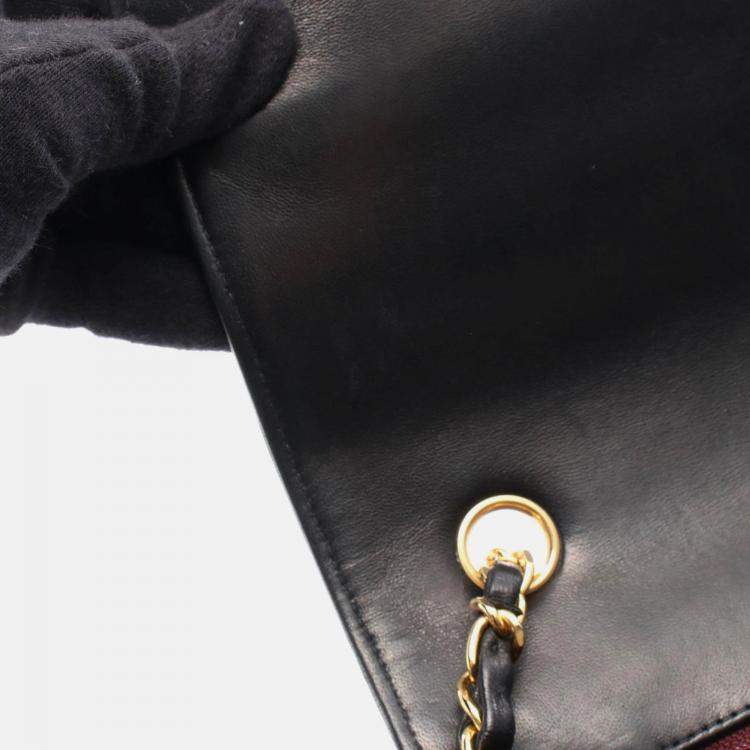 Pre Owned Chanel Mademoiselle Black Lambskin GHW Crossbody Chain Shoulder Bag