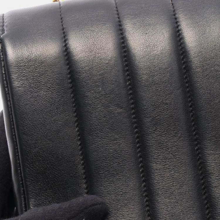 Pre Owned Chanel Mademoiselle Black Lambskin GHW Crossbody Chain Shoulder Bag