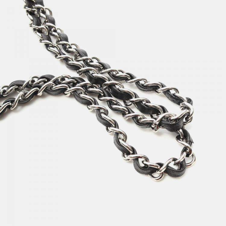 Pre Owned Chanel Matelasse Black Lambskin SHW Double Flap Chain Shoulder Bag