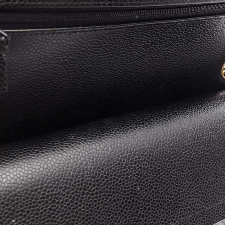 Pre Owned Chanel Matelasse Black Leather GHW W-Flap Chain Shoulder Bag