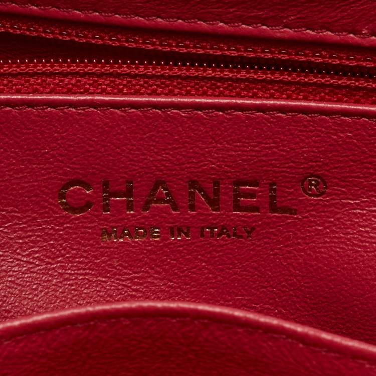 Pre Owned Chanel Red Quilted Caviar Leather Large Business Affinity Flap Bag